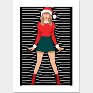 A Girl Wearing Christmas Wardrobe Fashionable Style Posters and Art